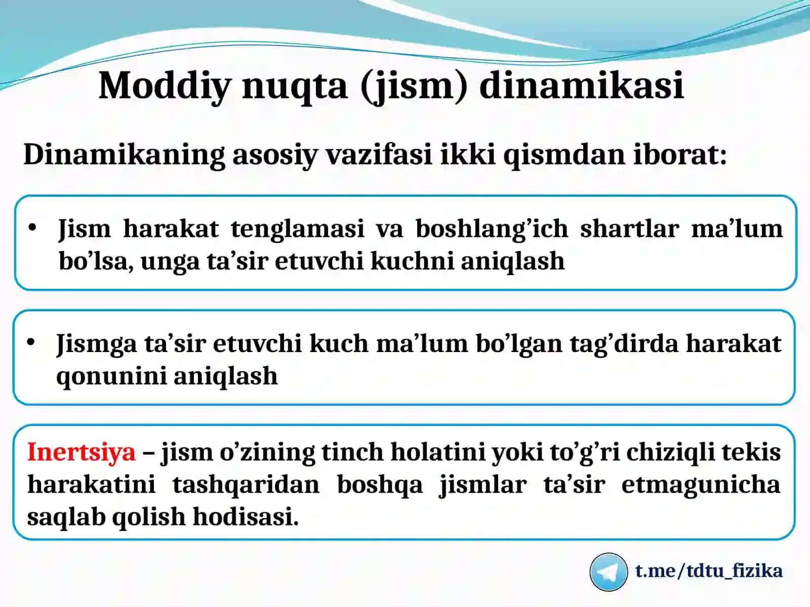 Moddiy nuqta dinamikasi 3
