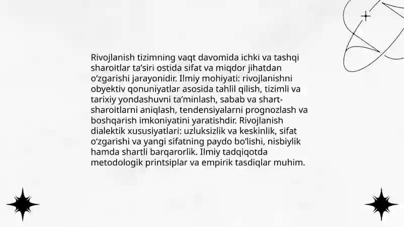 Rivojlanishning umumiy qonunlari va kategoriyalari 3