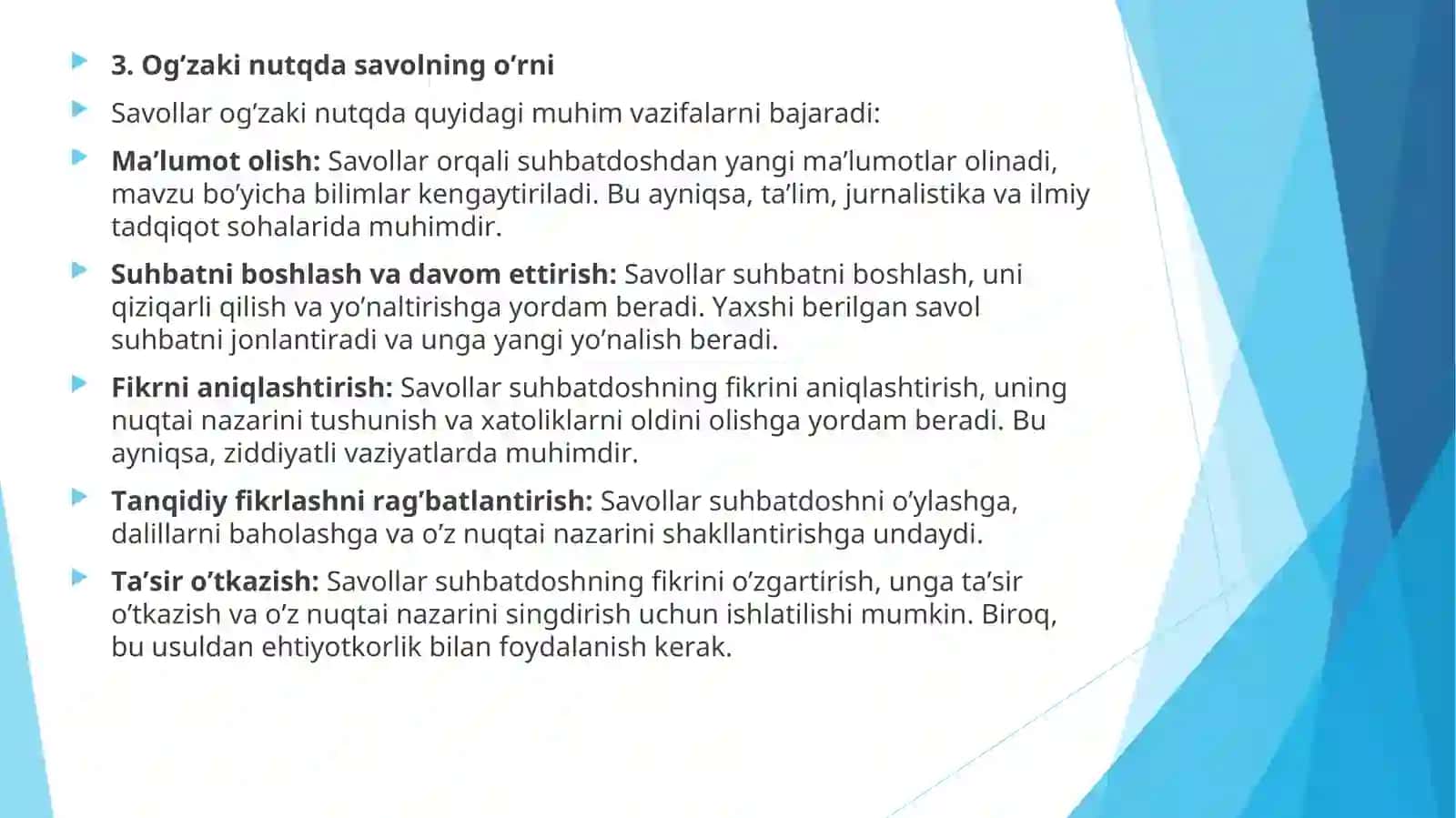 SAVOL-JAVOB MADANIYATI 3