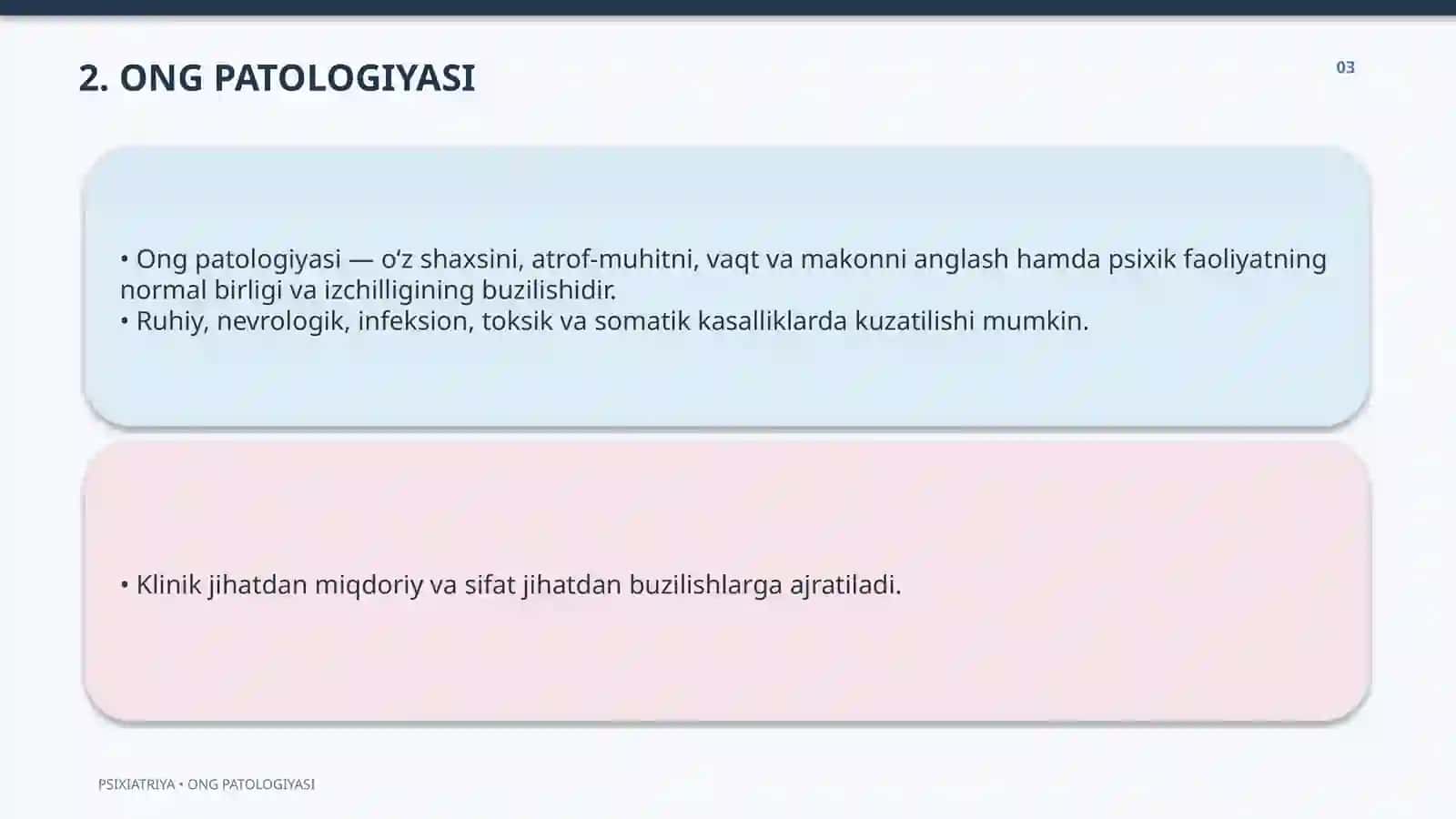 ONG PATOLOGIYASI VA ASOSIY PSIXOPATOLOGIK SINDROMLAR 3