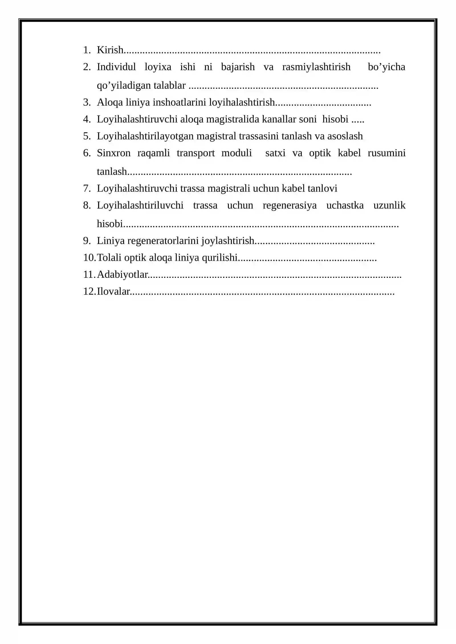 Jizzax – Navoiy viloyatlari orasida optik transport tarmog‘ini loyixalashtirish 3
