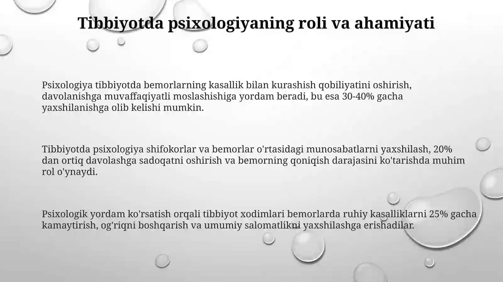 Psixologiyafanining tibbiyotda tutgan o'rni va ahamiyati 3