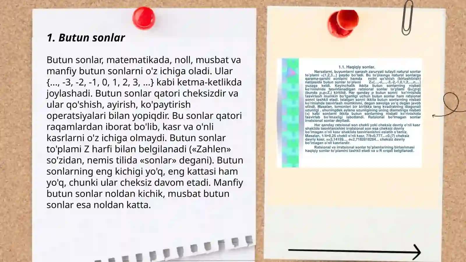 Nomanfiy butun sonlar to'plamining xossalari 3