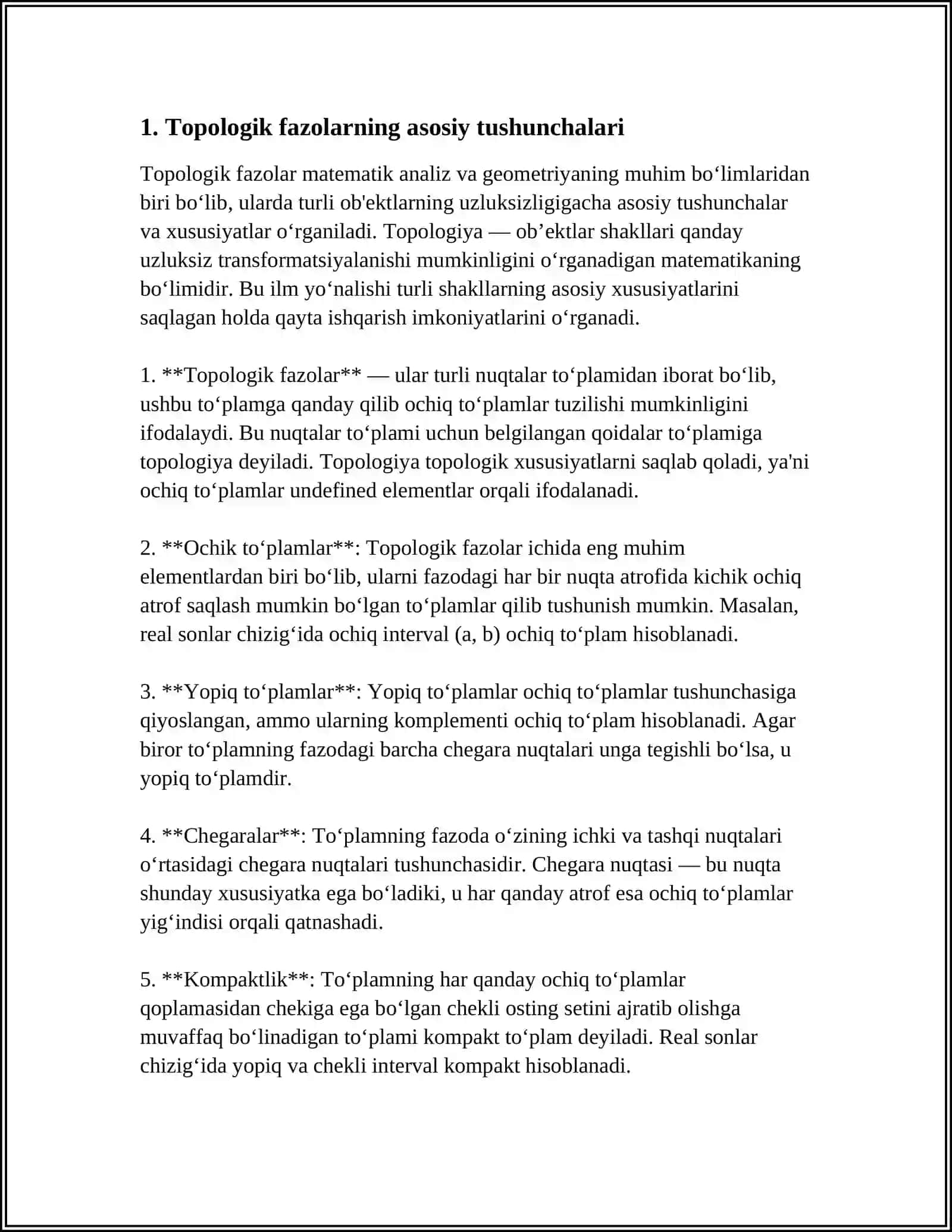TOPOLOGIK FAZOLARNING XARAKTERI, PI-XARAKTERI, SALMOG‘I, PI-SALMOG‘I 3