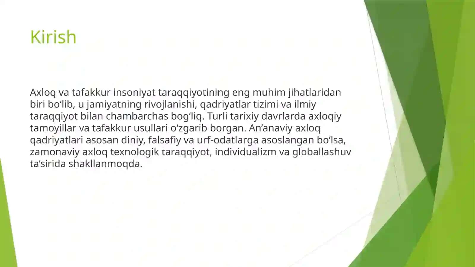 Axloq va tafakkurning an’anaviy va zamonaviy tendensiyalari 3
