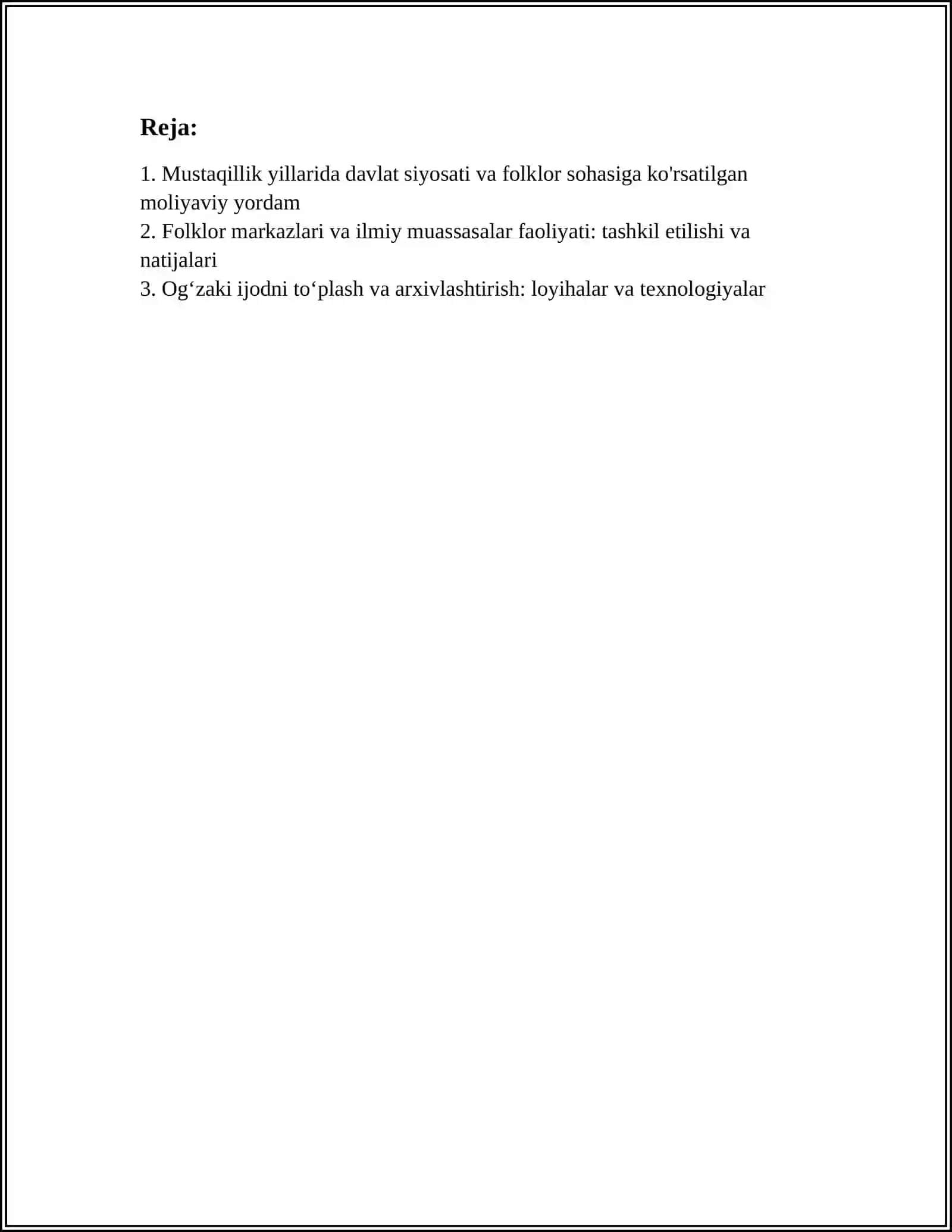XALQ OGʻZAKI IJODIGA MUSTAQILLIK YILLARIDA QARATILGAN E'TIBOR TAHLILI 3