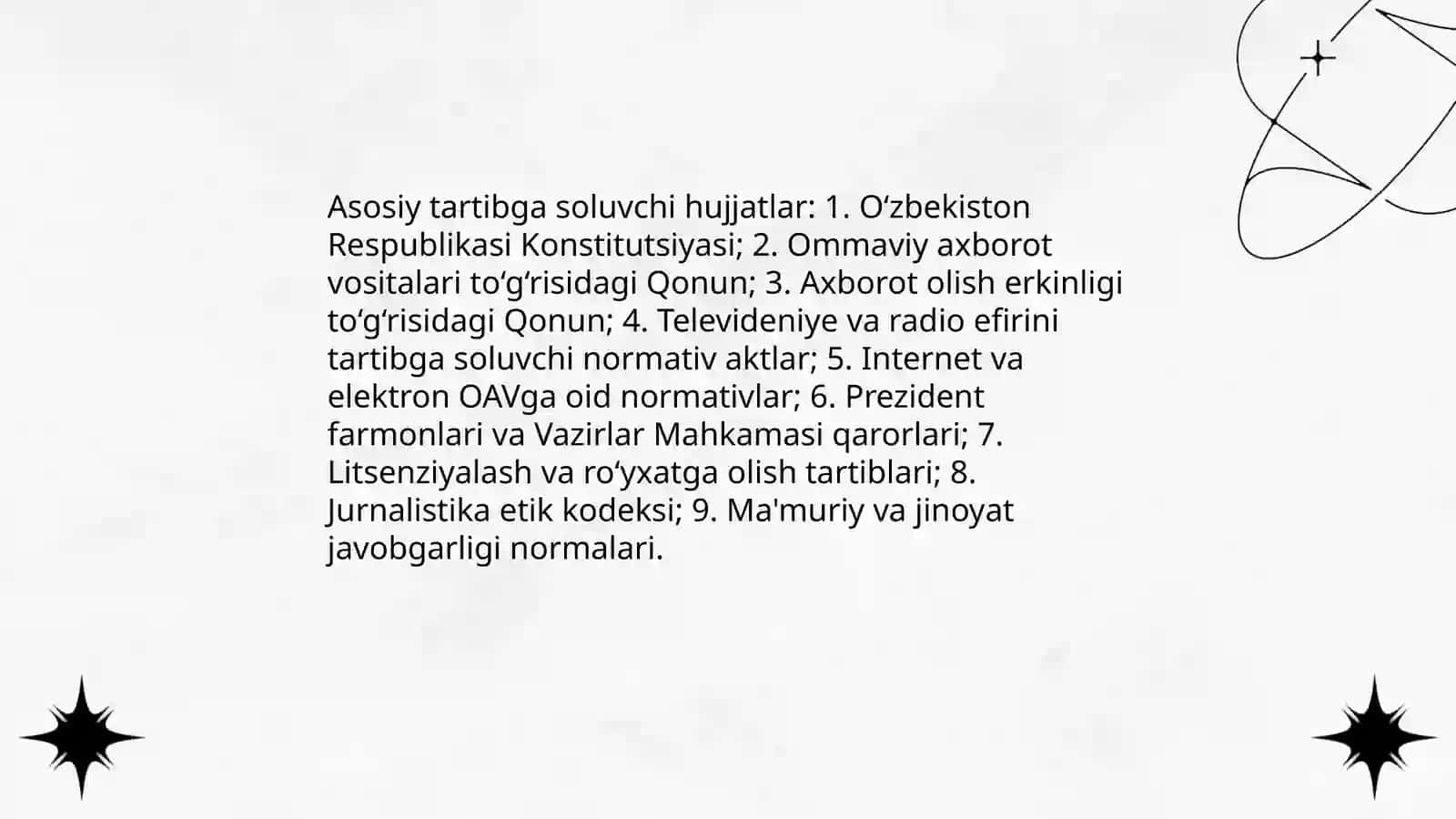Oʻzbekiston respublikasida ommaviy axborot vositalarining faoliyati by Yoʼldosheva Sevara 3