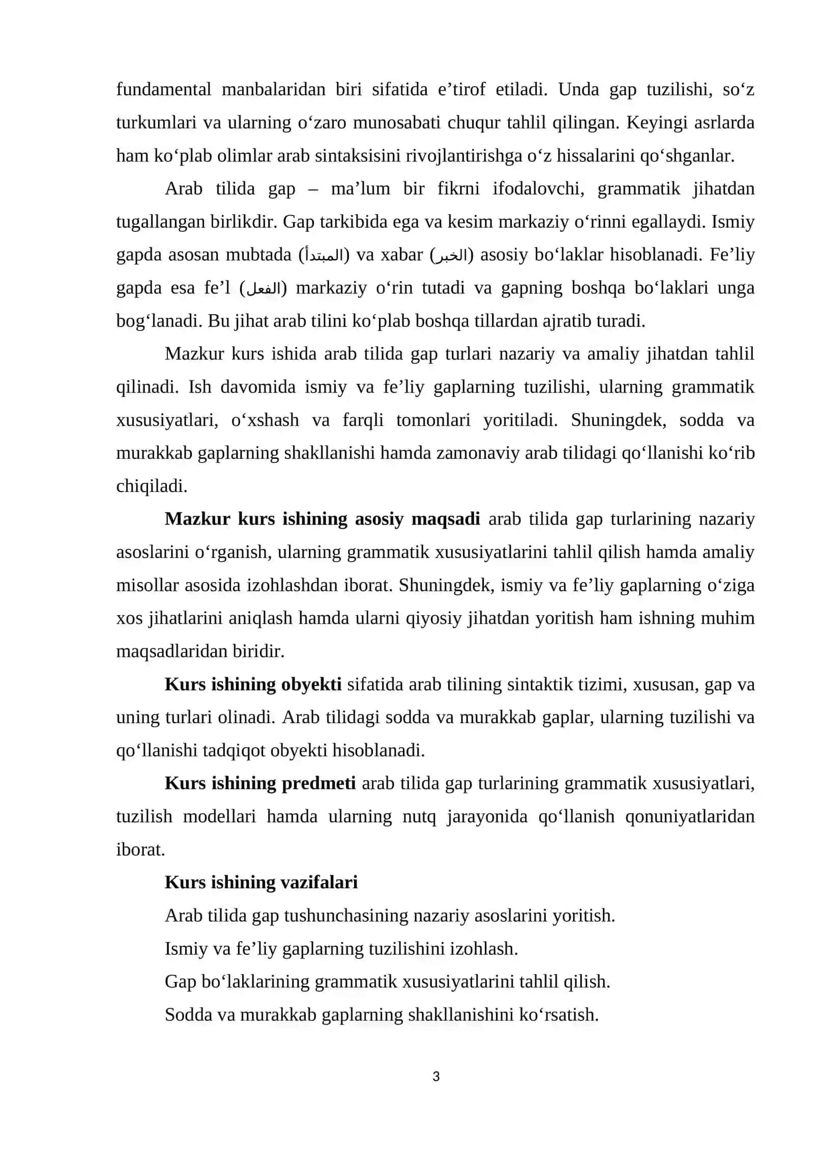 Arab Tilida Gap Turlari 3