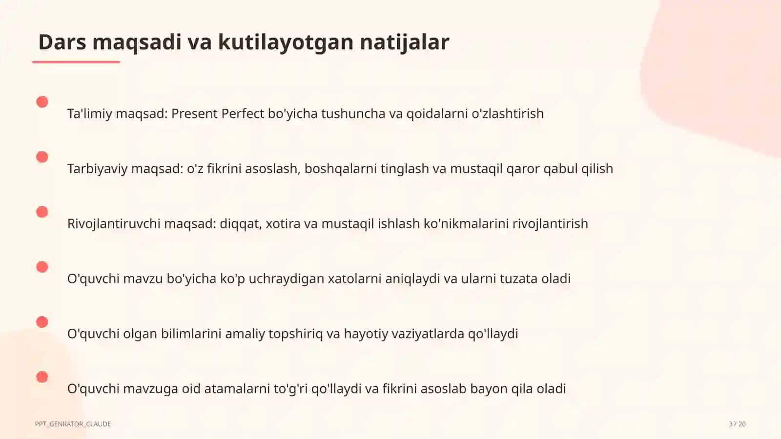 Present Perfect (8-sinf) 3