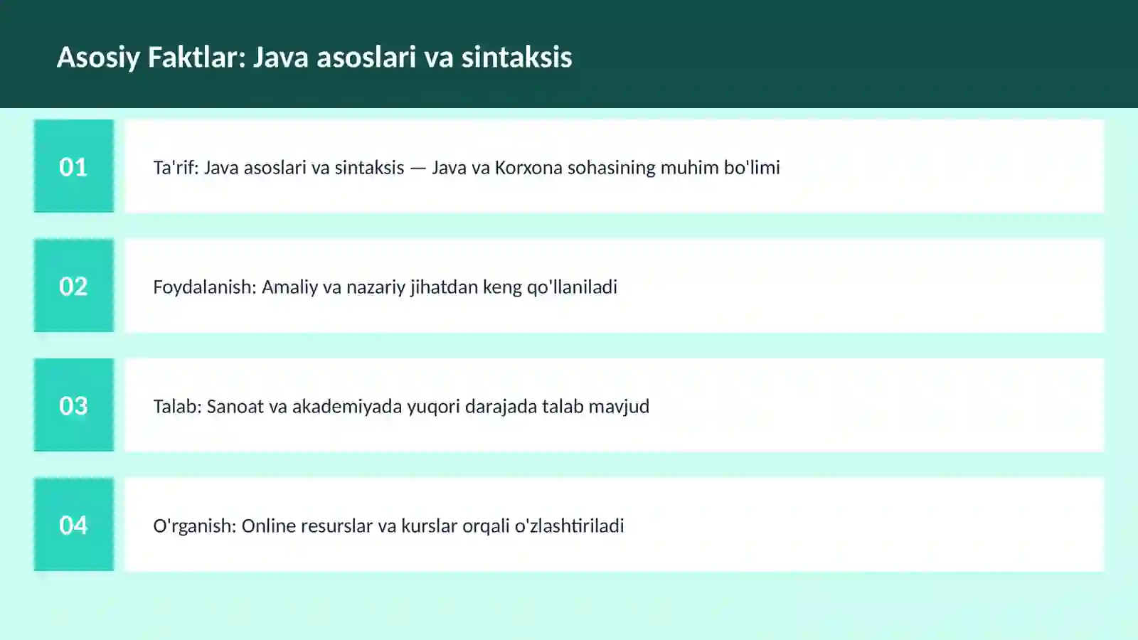 DASTURLASH | JAVA VA KORXONA 3