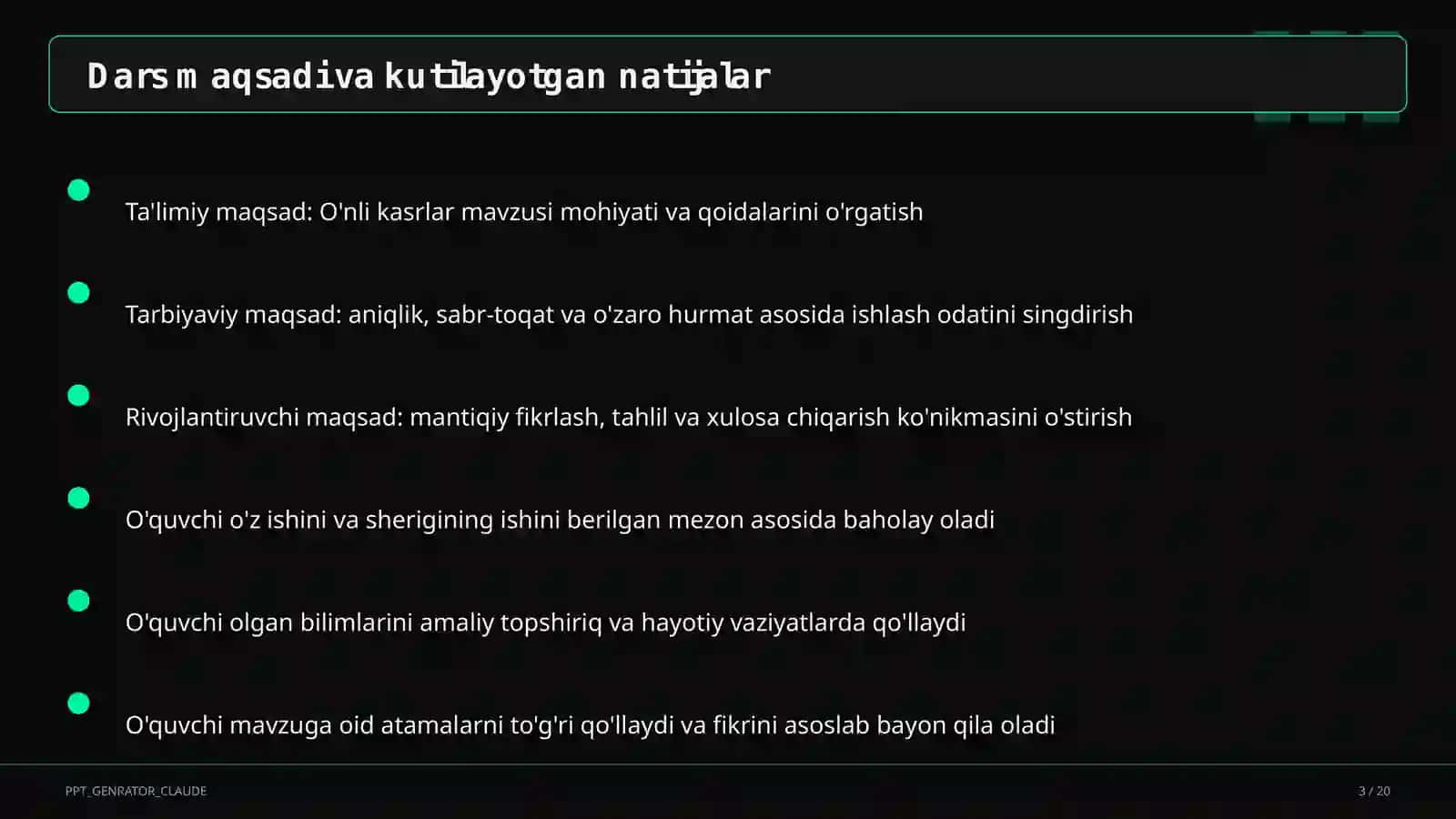 O'nli kasrlar (5-sinf) 3