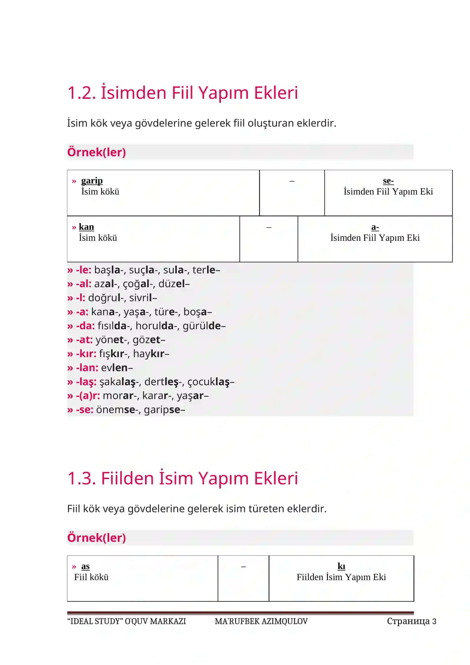 TÜRK DILINDE EKLER 3