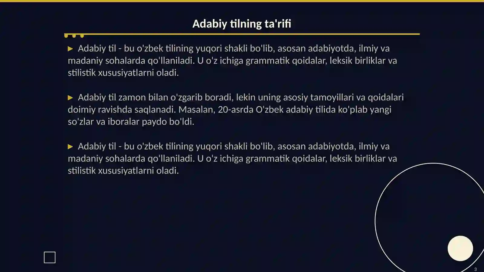 Adabiy til -Madaniy til 3