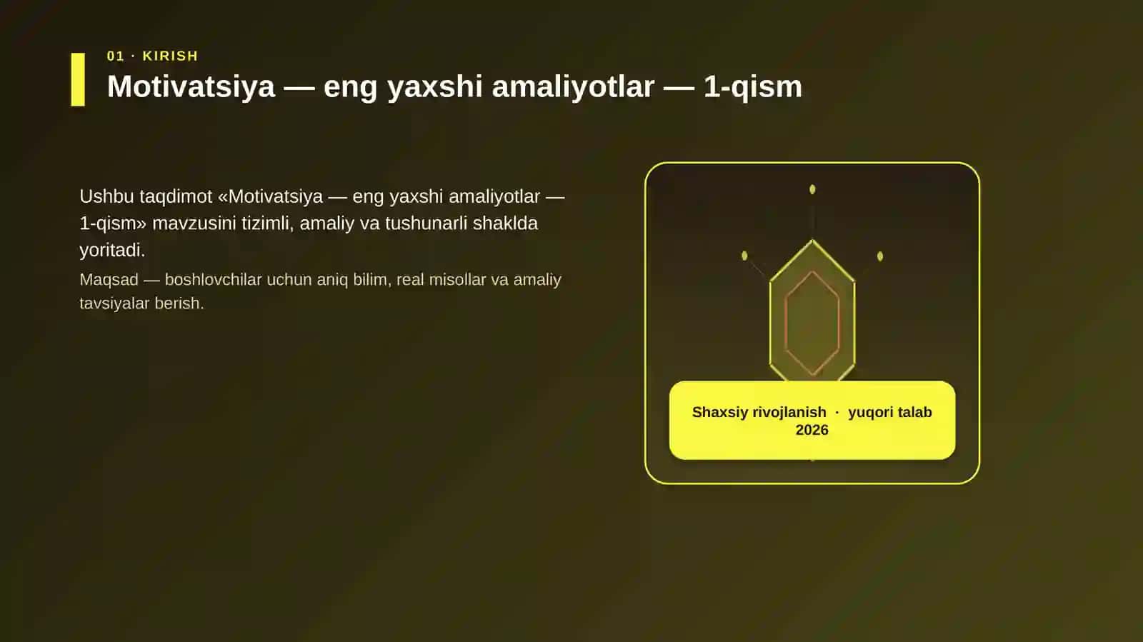 Motivatsiya — eng yaxshi amaliyotlar — 1-qism 3