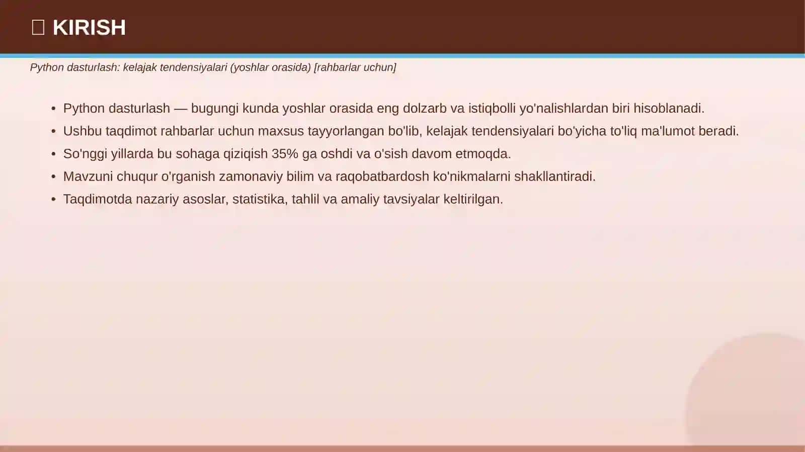 Python dasturlash: kelajak tendensiyalari (yoshlar orasida) [rahbarlar uchun] 3