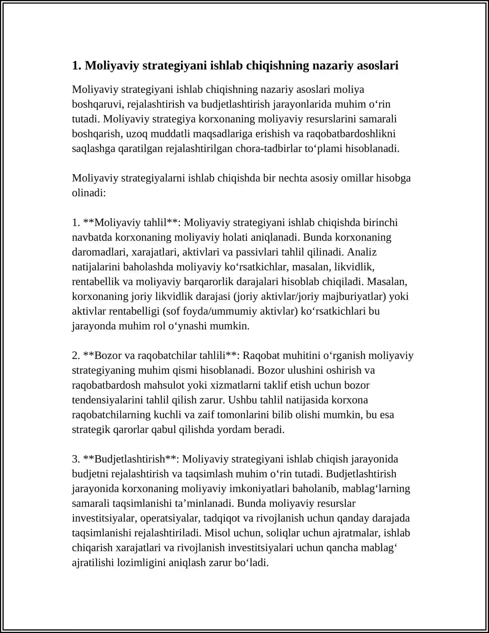 KORXONA FAOLIYATIDA MOLIYAVIY STRATEGIYANI ISHLAB CHIQISH 2025-2026-o'quv yili 3