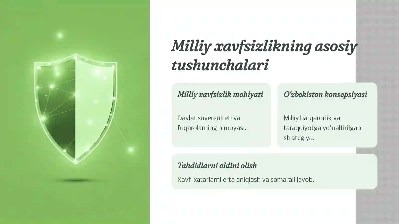Kamoldinov Burhoniddin "Milliy xavfsizlikni ta’minlash borasida amalga oshirilayotgan ishlar" 3
