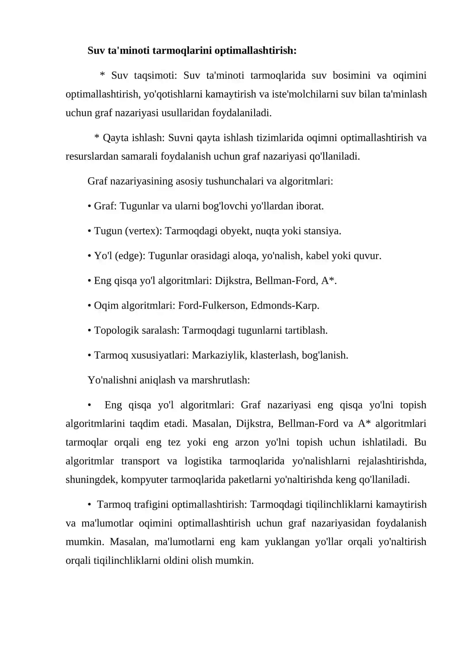 Tarmoqlarni optimallashtirish uchun graf nazariyasining qo'llanishi 3