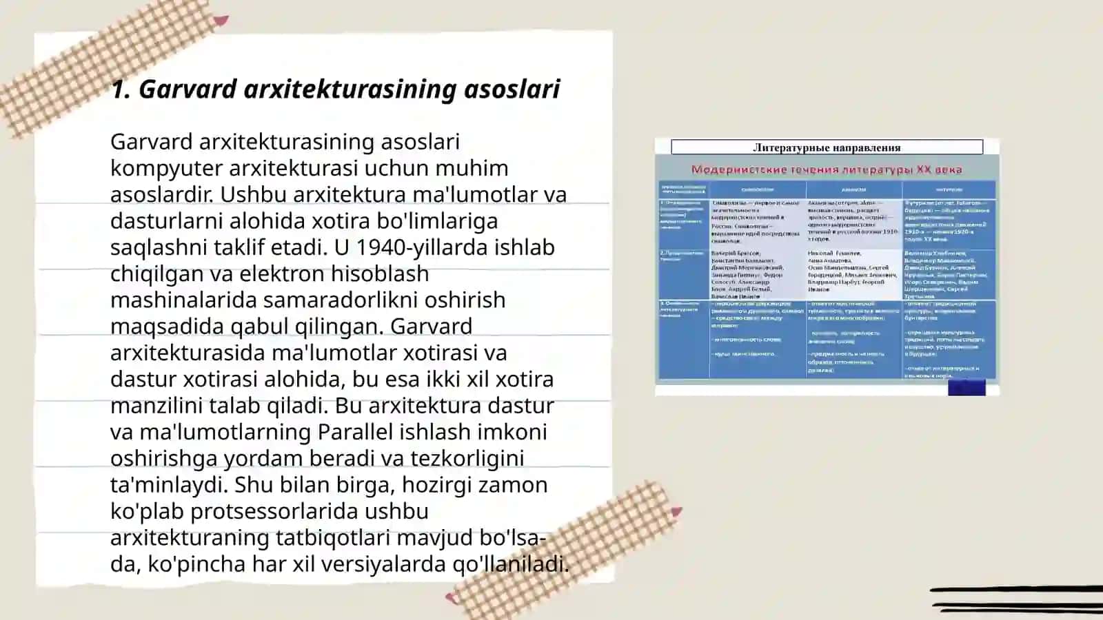 Garvard arxitekturali protsessorlarning tuzilishi, ko‘rsatkichlari va xususiyatlari 3