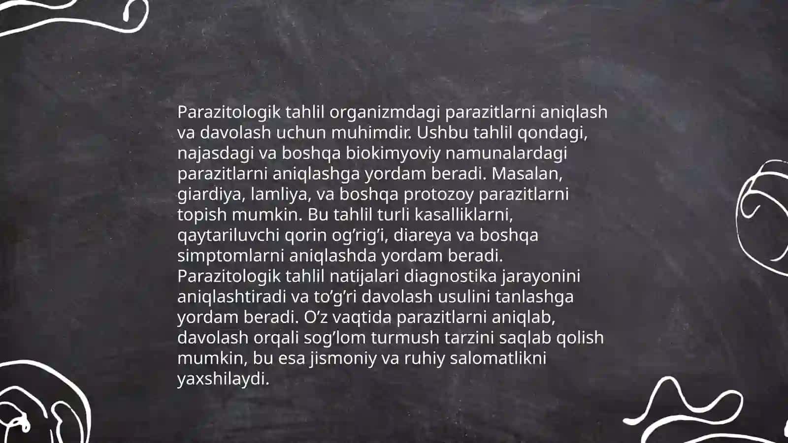 Parazitar kasalliklarni erta aniqlashda labarator diagnostik tekshirish usullarini ahamiyati 3