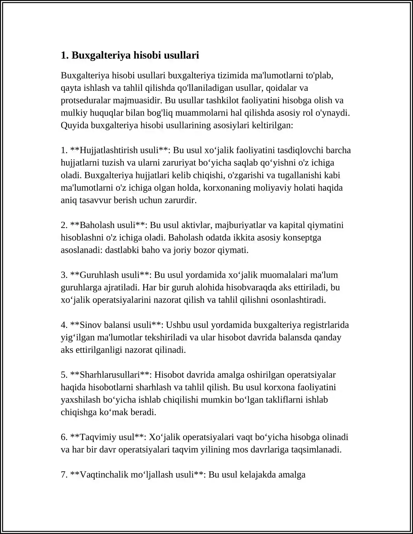 BUXGALTERIYA HISOBINI TASHKIL ETISH 3