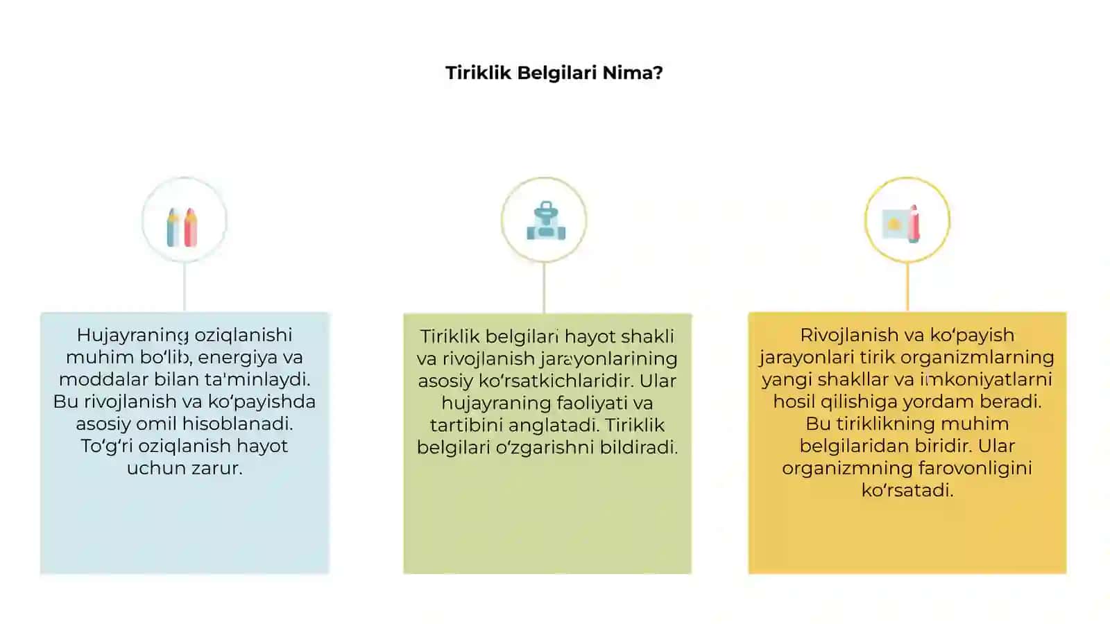 Tiriklik Belgilari 3