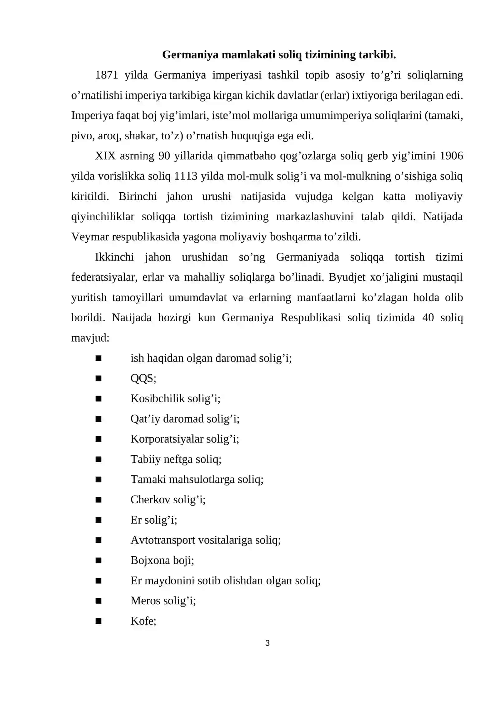 Germaniya davlatining soliq tizimining tuzilishi 3