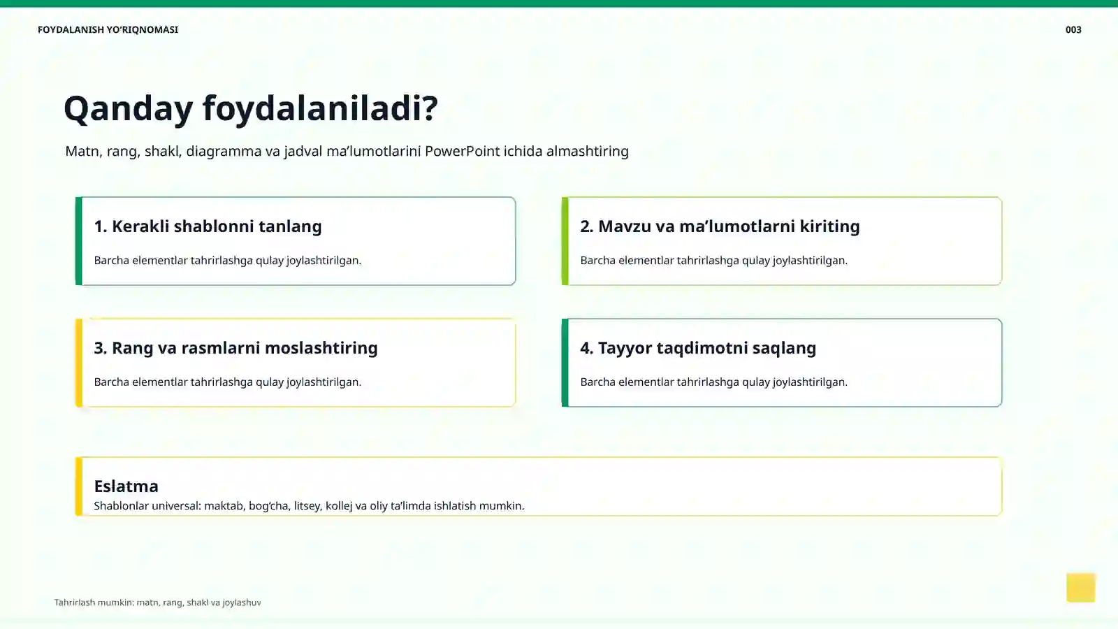 O‘QITUVCHILAR UCHUN 100 TA PREMIUM POWERPOINT SHABLON 3