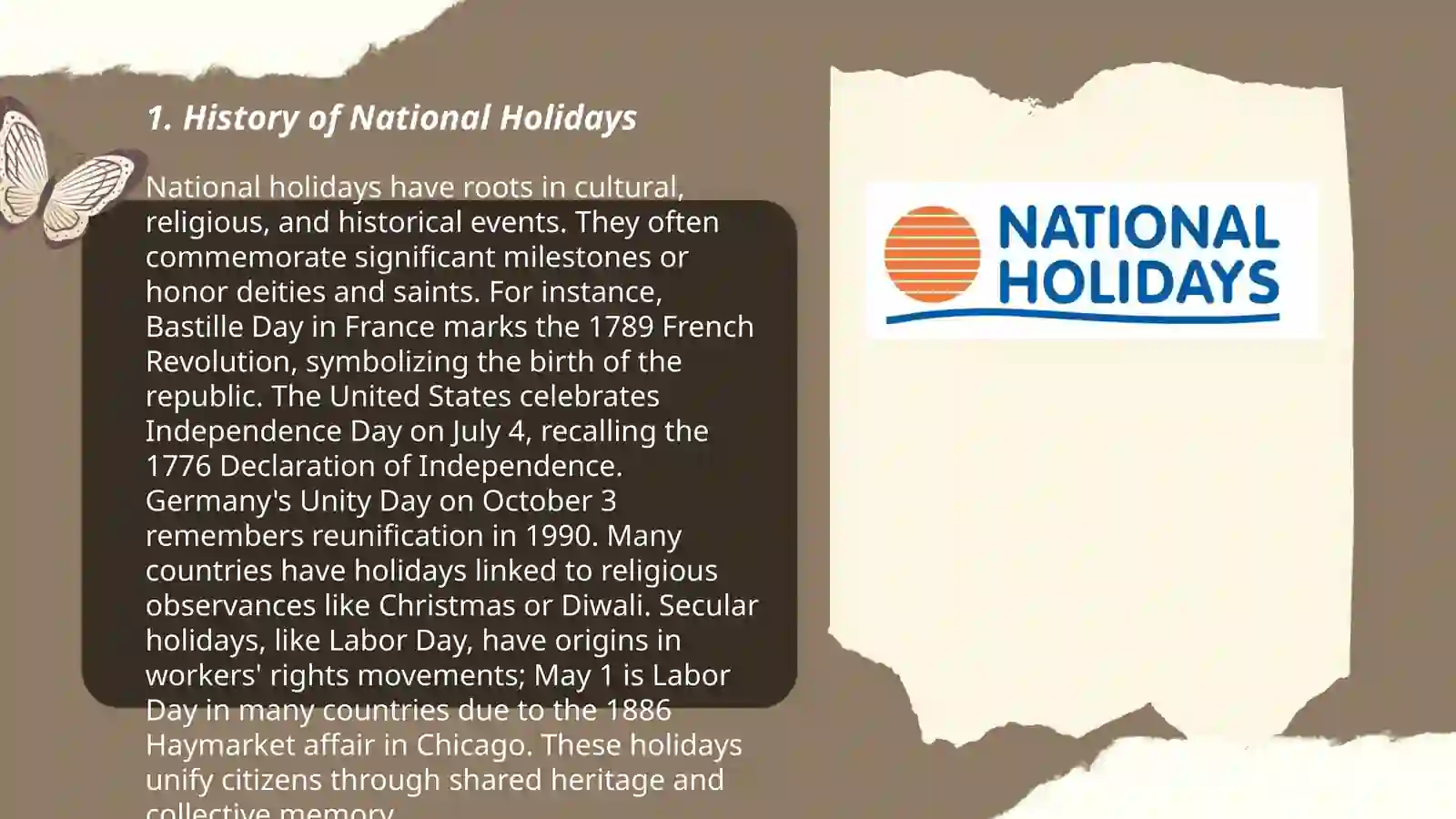 National holidays 3