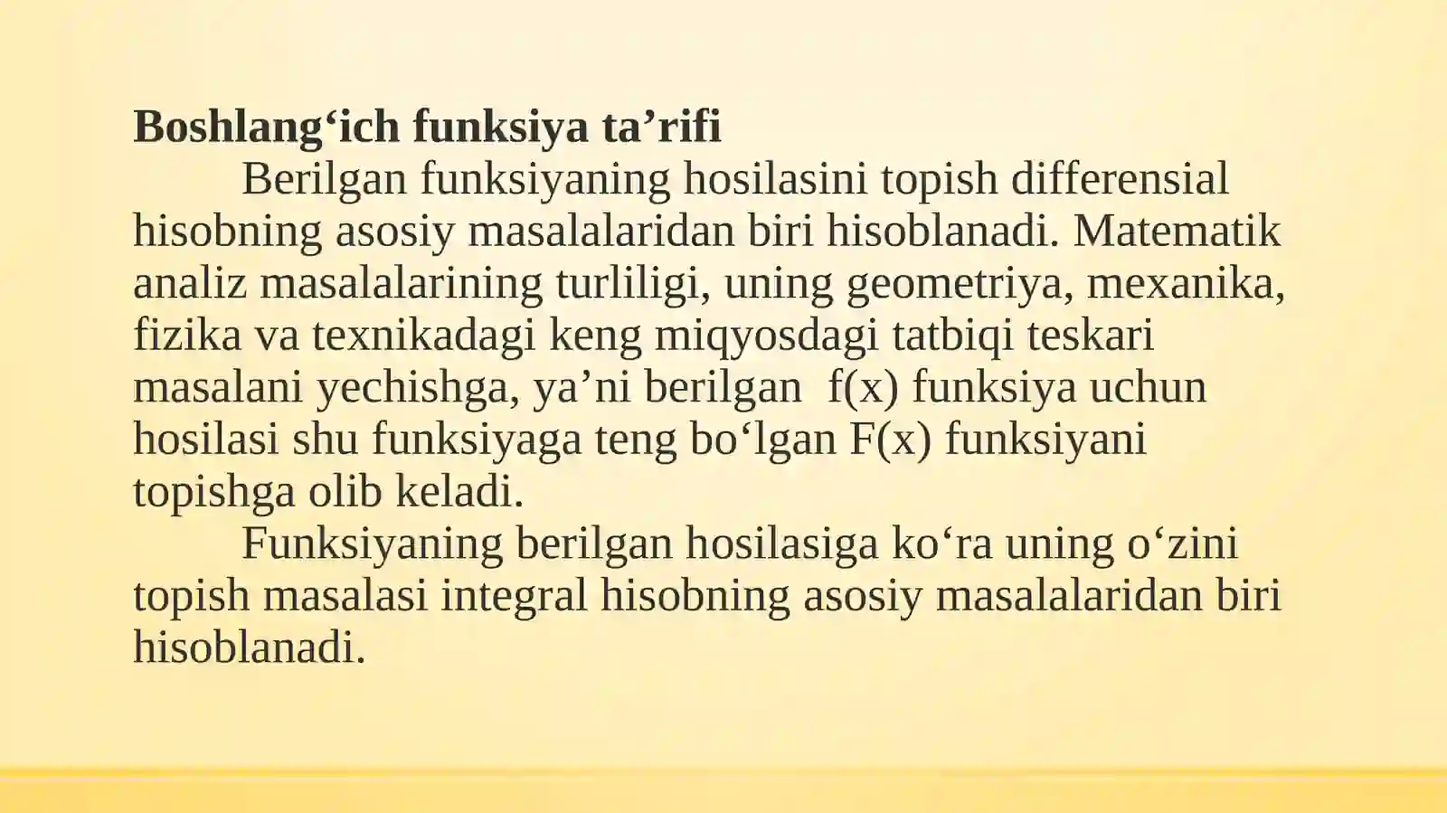 Integral va uning tatbiqlarini o'rgatish metodikasi 3