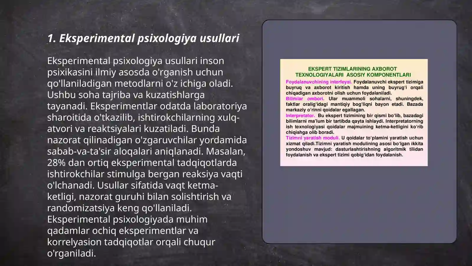Zamonaviy psixologiya tarmoqlarida tadqiqot metodlarini qo'llanishi 3