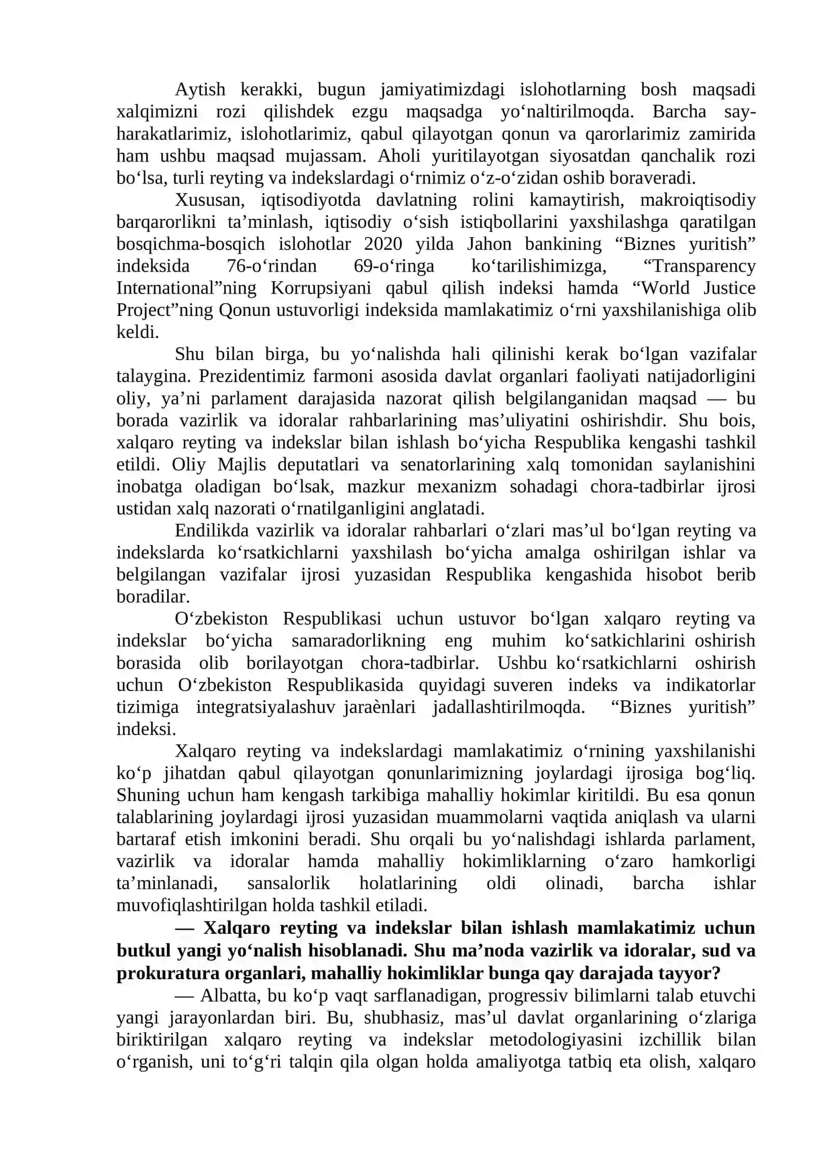О‘zbekiston Respublikasining xalqaro reyting va indekslardagi о‘rni va nufuzini ortib borishi 3