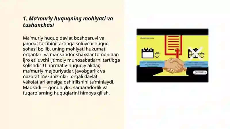 Ma'muriy huquqning maqsadi, vazifasi, konstitutsiyaviy asoslari 3