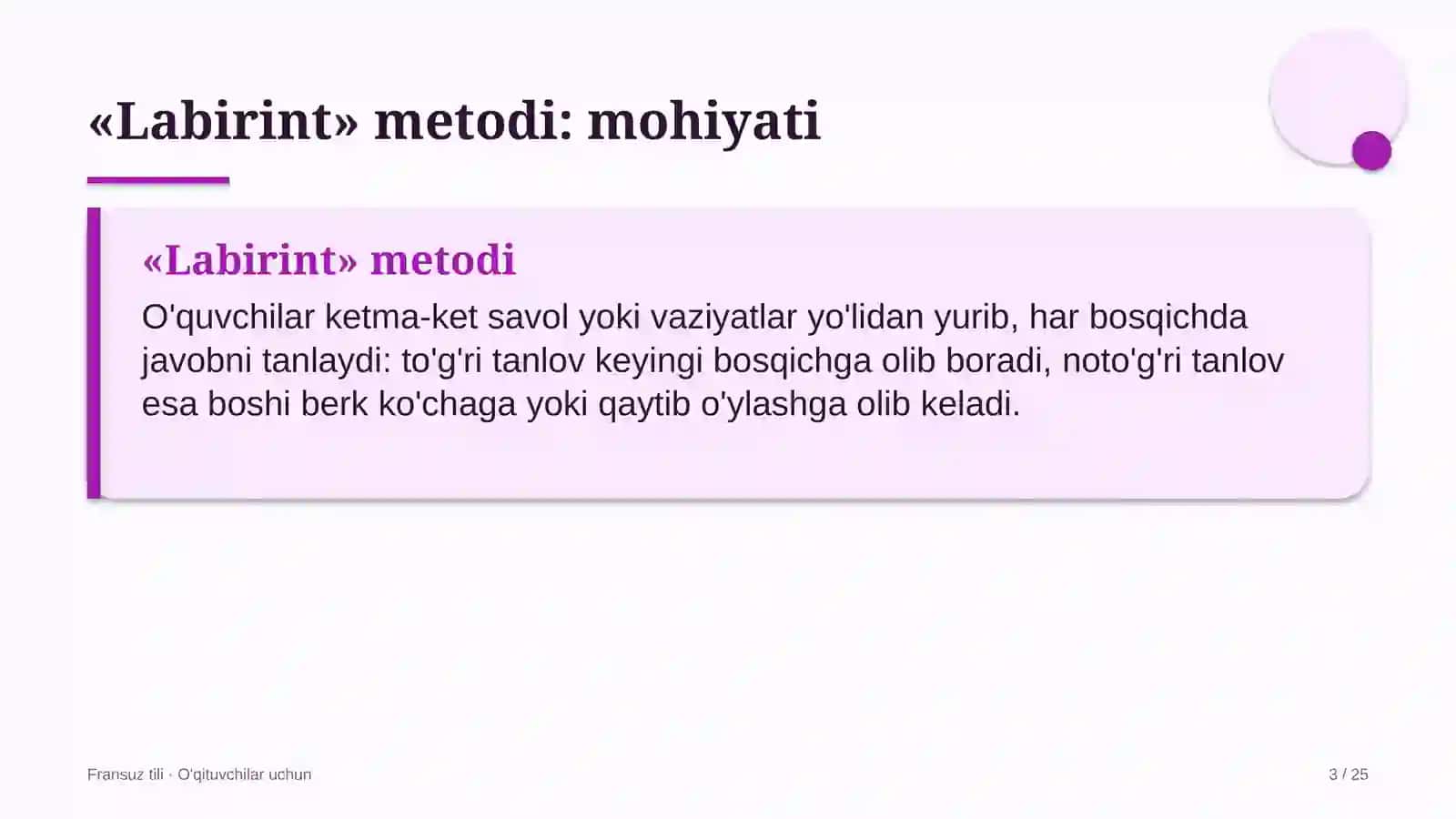 fransuz tili darslarida labirint metodidan foydalanish 4583 3