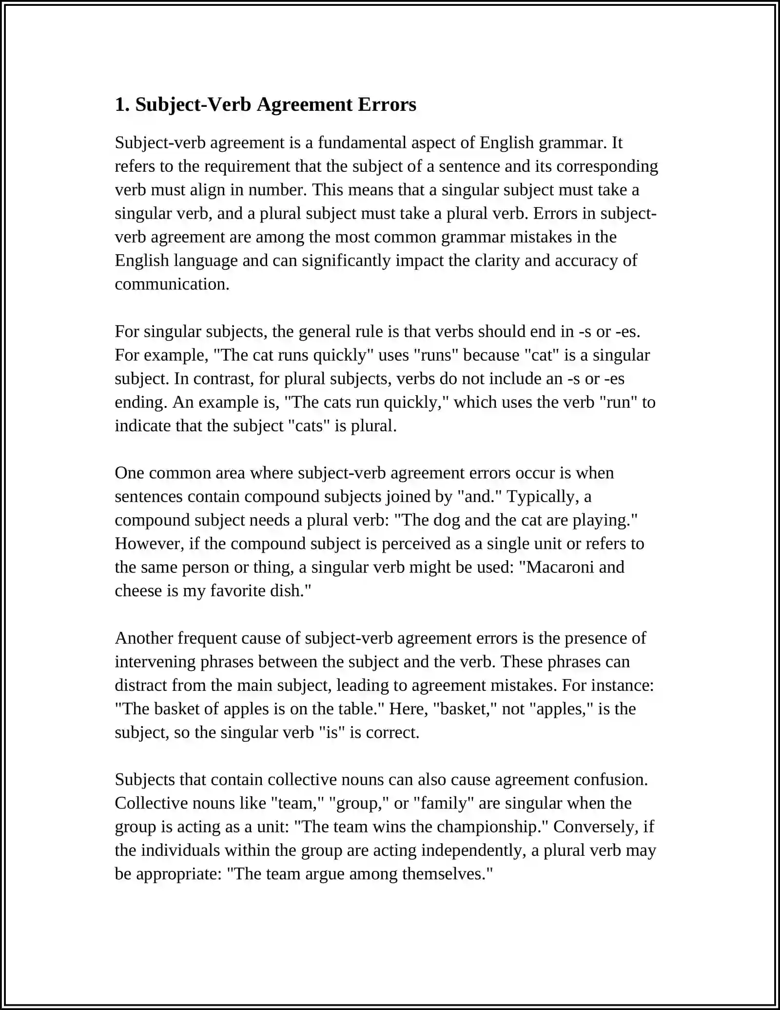SUBJECT-VERB AGREEMENT ERRORS 3