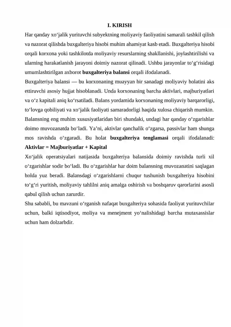 BUXGALTERIYA BALANSIDA SODIR BO’LADIGAN O’ZGARISHLAR 3