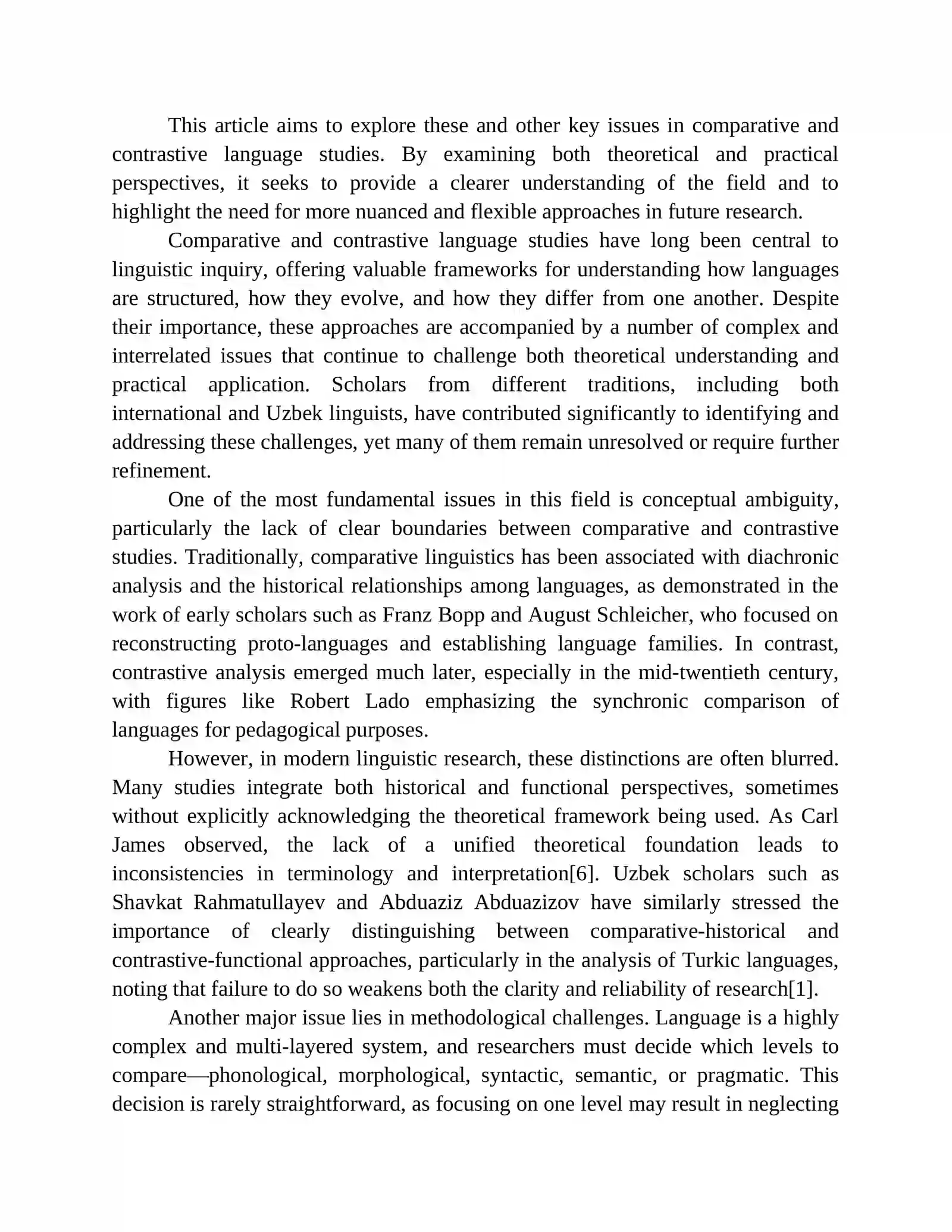 Key Issues in Comparative and Contrastive Language Studies 3