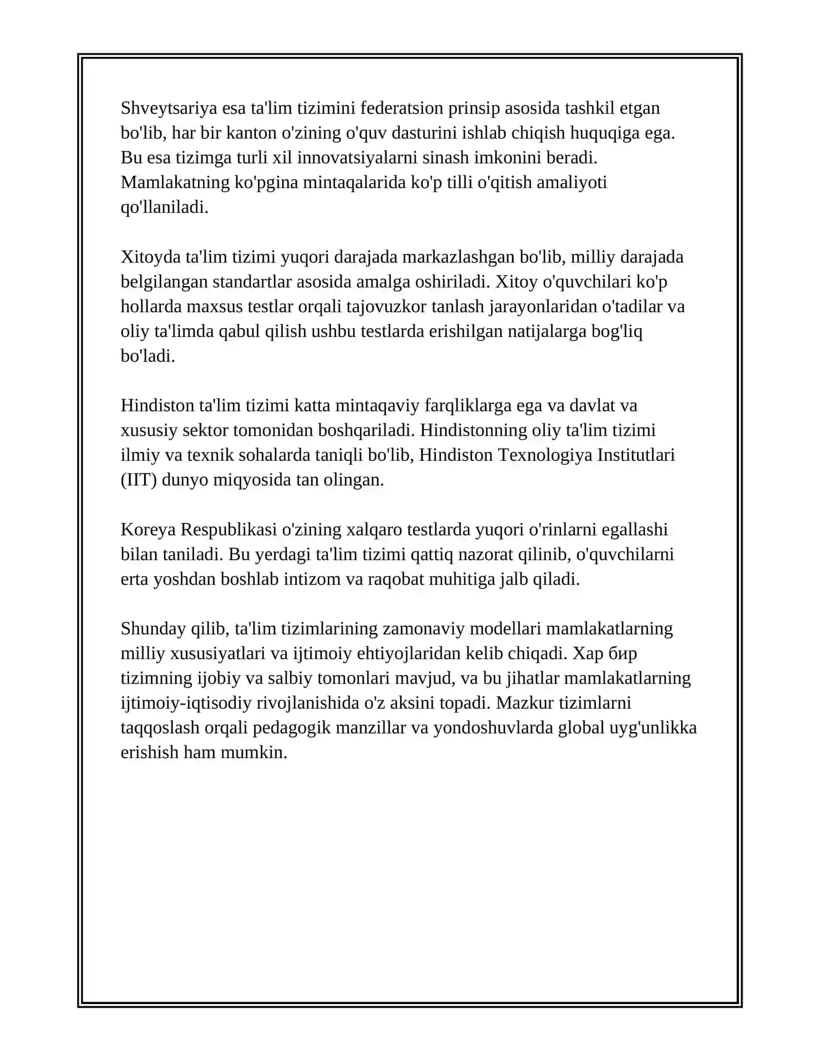 HOZIRGI DAVRDA JAHON MAMLAKATLARI TA'LIM TIZIM VA PEDAGOGIK FAN RIVOJI 3