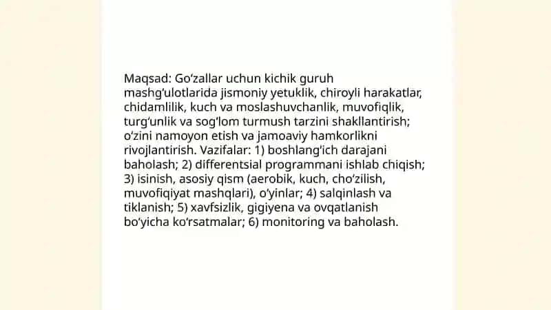Kichik guruhlarda jismoniy tarbiya mashg‘ulotlarini o‘tkazish metodikasi. 3