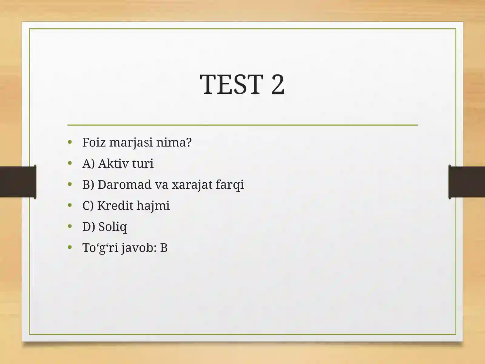 Foiz riski  termin test krasword 3