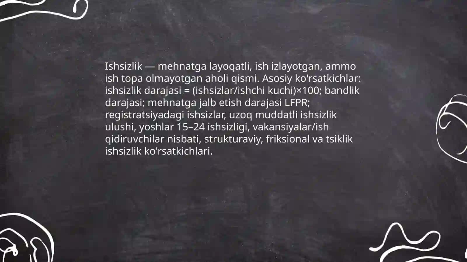 Ishsizlikning kelib chiqishi aniqlash ko'rsatkichlari va usullari 3