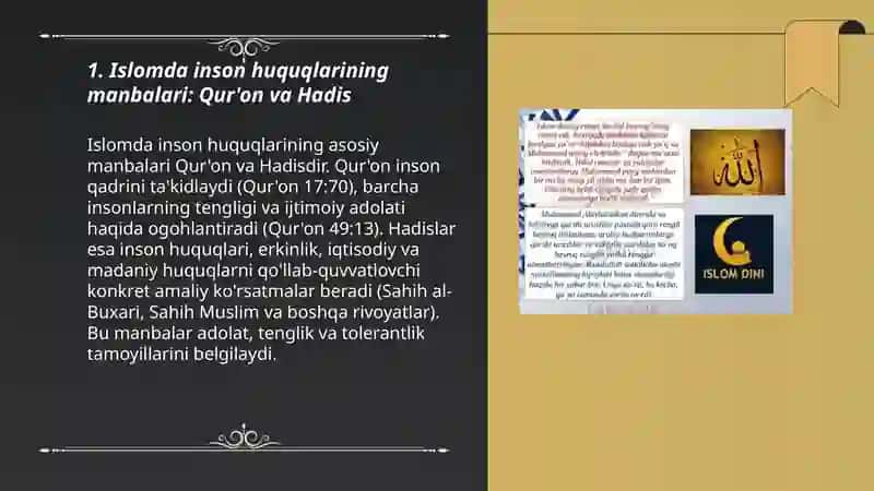 Islomda inson huquqlari himoyasi, ijtimoiy tenglik, adolat va tolerantlik 3