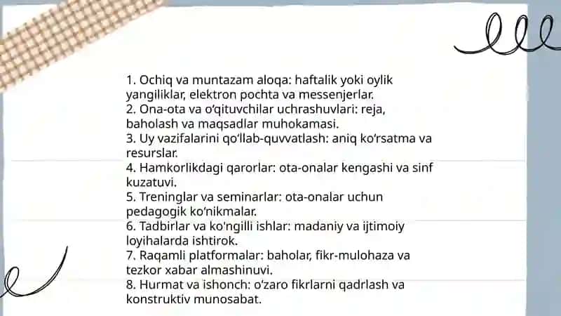Oila va jamoalar bilan hamkorlik 3