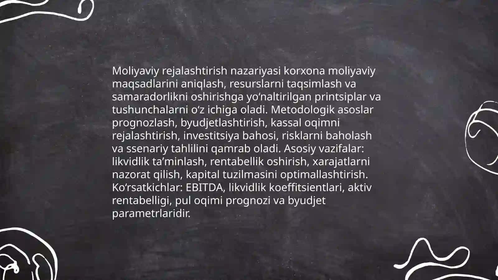 Korxonaning moliyaviy rejalashtirish tizimi 3