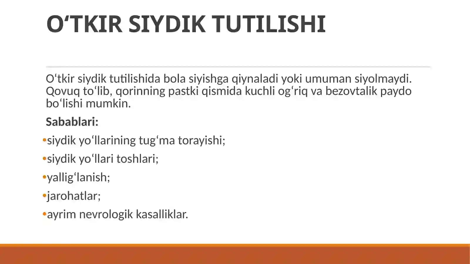 SIYDIK- TANOZIL TIZIMI KASALLIKLARIDA SHOSHILINCH YORDAM 3