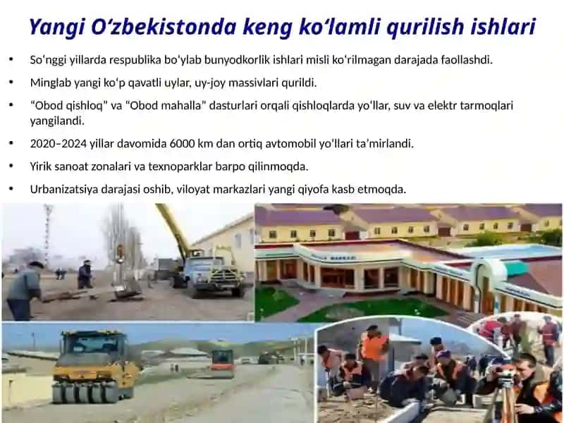 Yangi O‘zbekiston: Taraqqiyot, bunyodkorlik va strategik yirik loyihalar 3