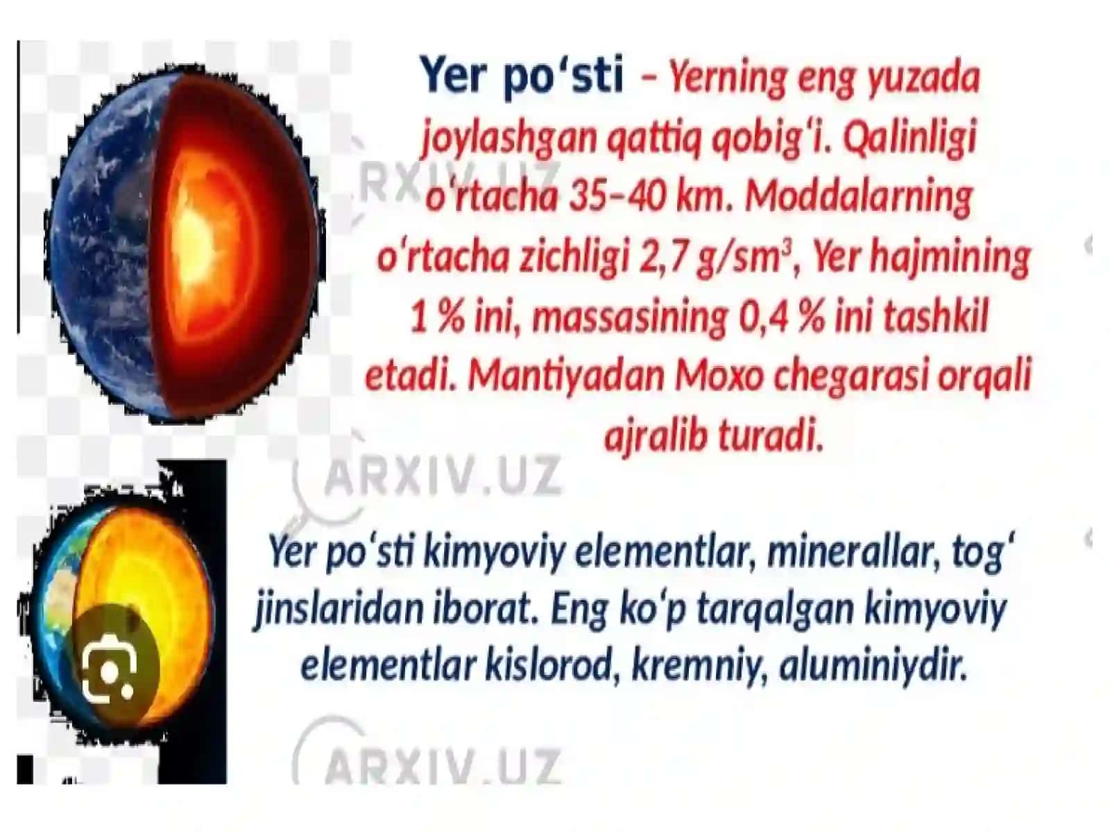 Yer po'stining tuzilishi,uning turlari va kimyoviy tarkibi 3