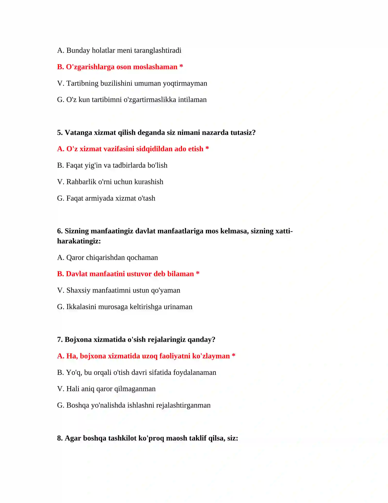 Bojxona savollar va javoblar 3