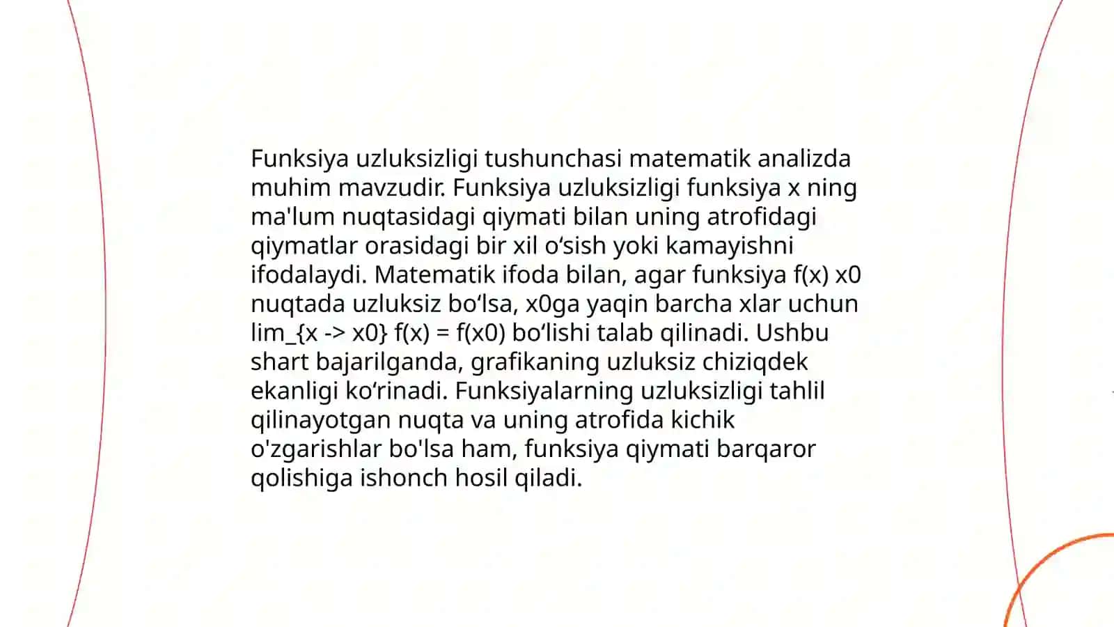 Funksiya uzluksizligi tushunchasi 3