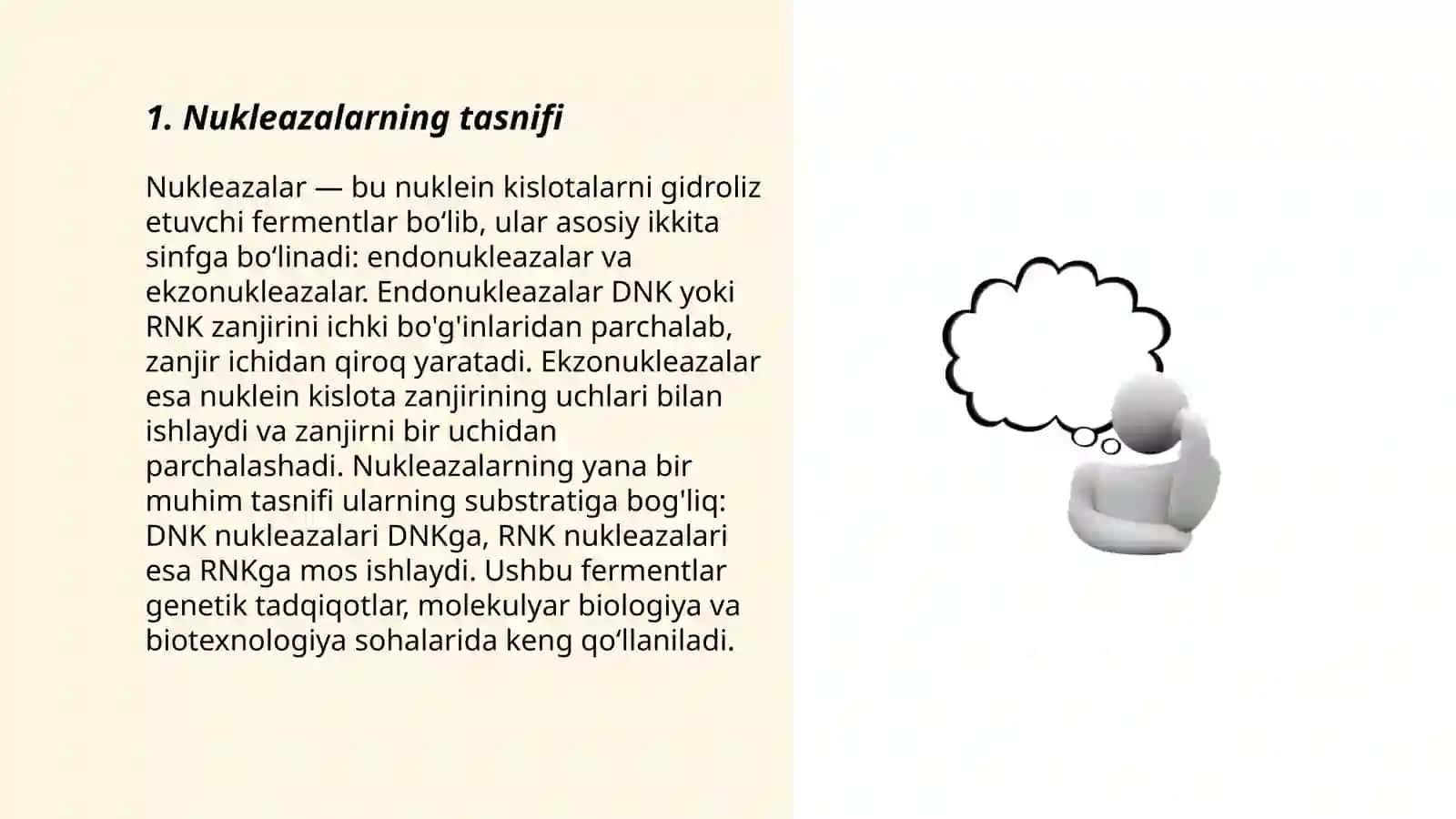 Nukleazalar va fosfodiestreazalarni órganish 3